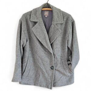 J.Jill Womens Wool Blend Pea Coat Small With Button Closure & Pockets